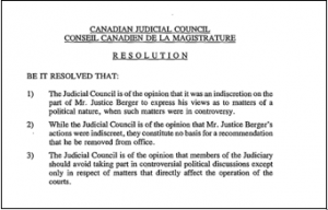 Canadian Judicial Council Resolution image for Judge outside courtroom Essay