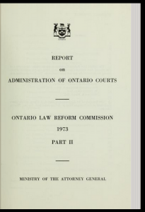 First pages og Report on Administration of Ontario Courts