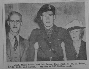 This photo of Hugh Foster with his father (Harold William Foster) and mother (Anna “Queenie” Strathy Foster) was taken after his discharge from the army. (Courtesy: Strathy Family.)