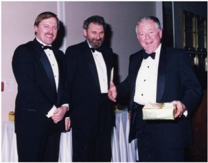 Attorney General Howard Hampton and Chief Judge Sidney Linden with Associate Chief Judge Robert Walmsley, a member of the Judicial Appointments Advisory Committee in the early 1990s. (Courtesy: S. Linden)