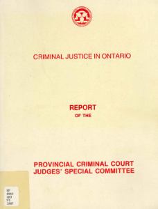 Known as the “Vanek Report,” this report was published in 1987 by a committee of criminal judges, chaired by Judge David Vanek.
