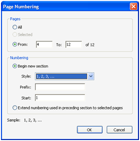 page numbering - numeric